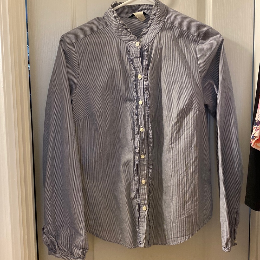 J Crew Ruffle Button down